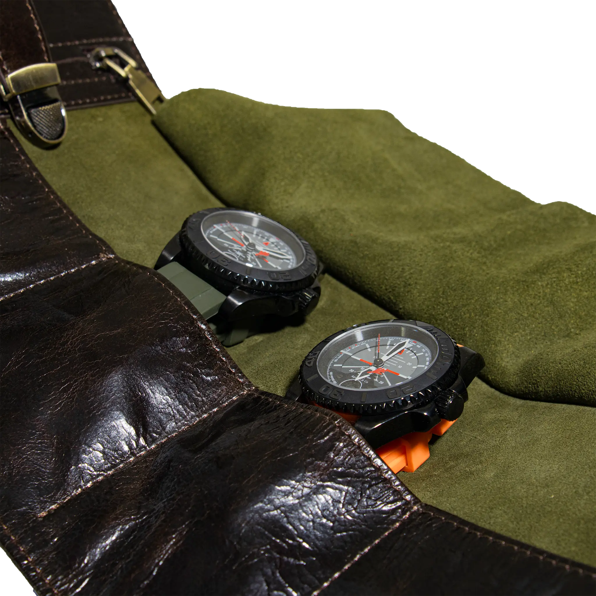 Rouleau de voyage en cuir véritable – 4 Montres